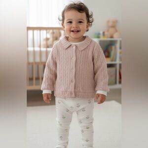 Toddler set 3 piece pink with tulips Size 24mos